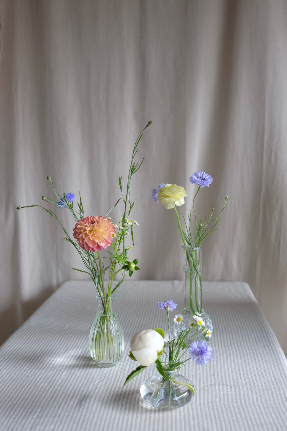 Trio soliflore vases