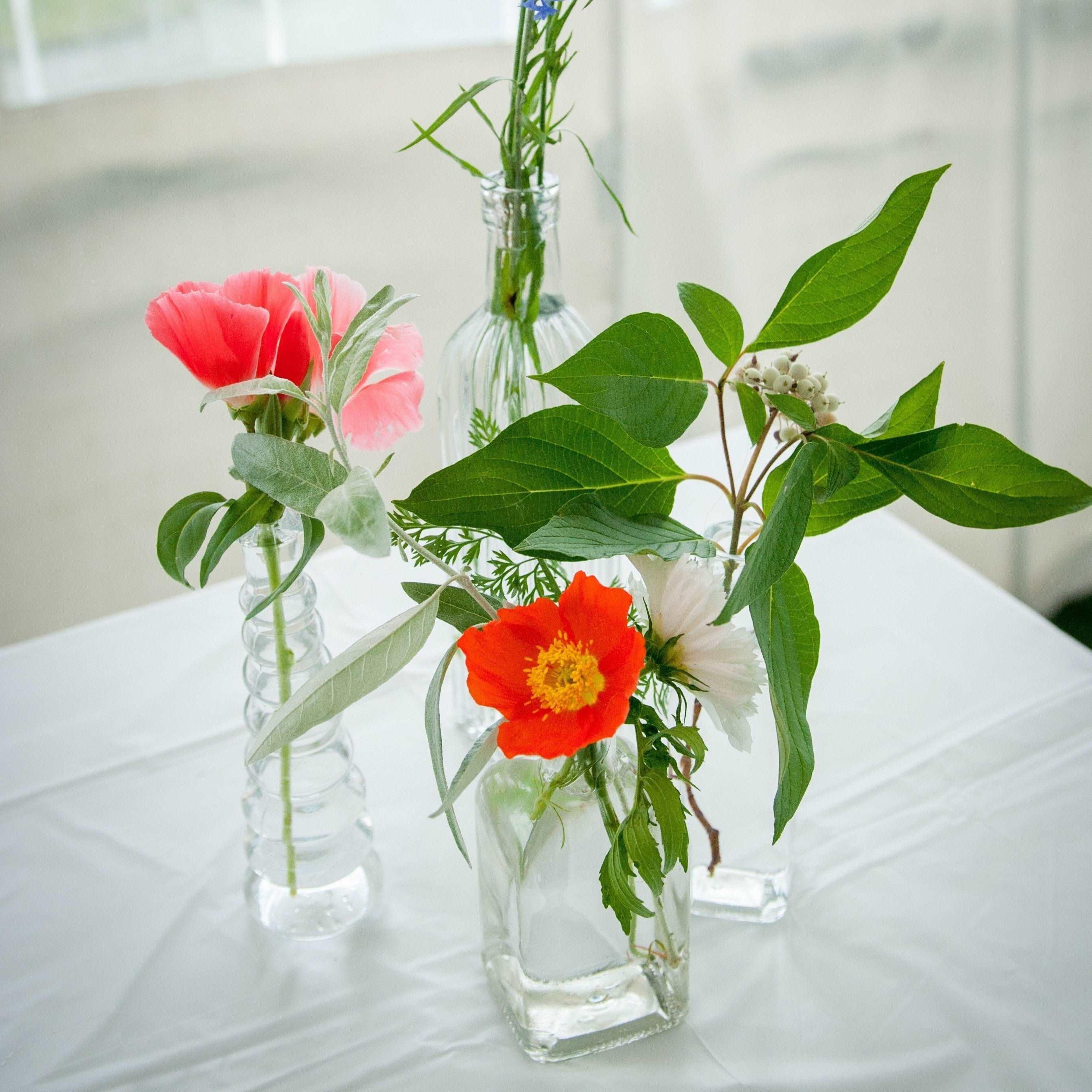 Trio vases soliflore