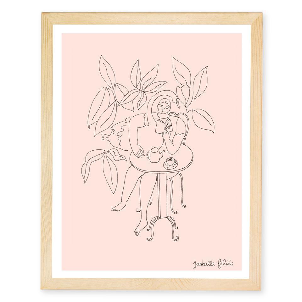 Affiche Coffee & Swan — par Isabelle Feliu - Oursin fleurs