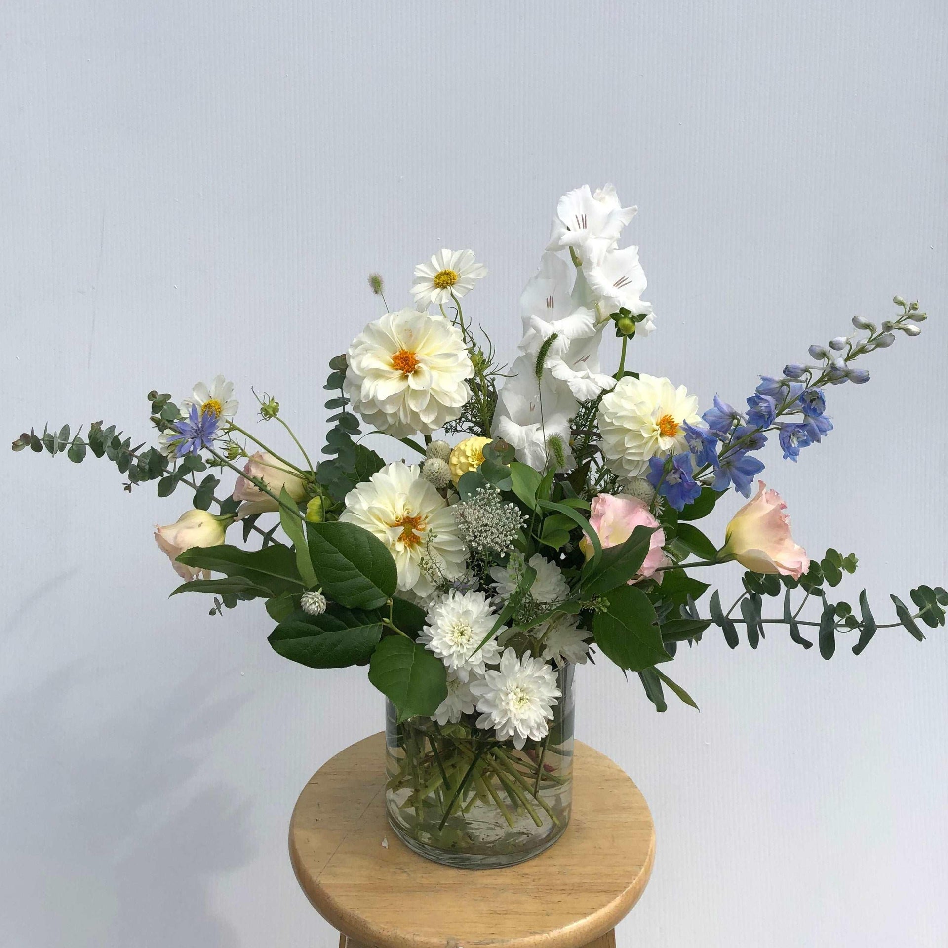 Low funeral floral arrangement