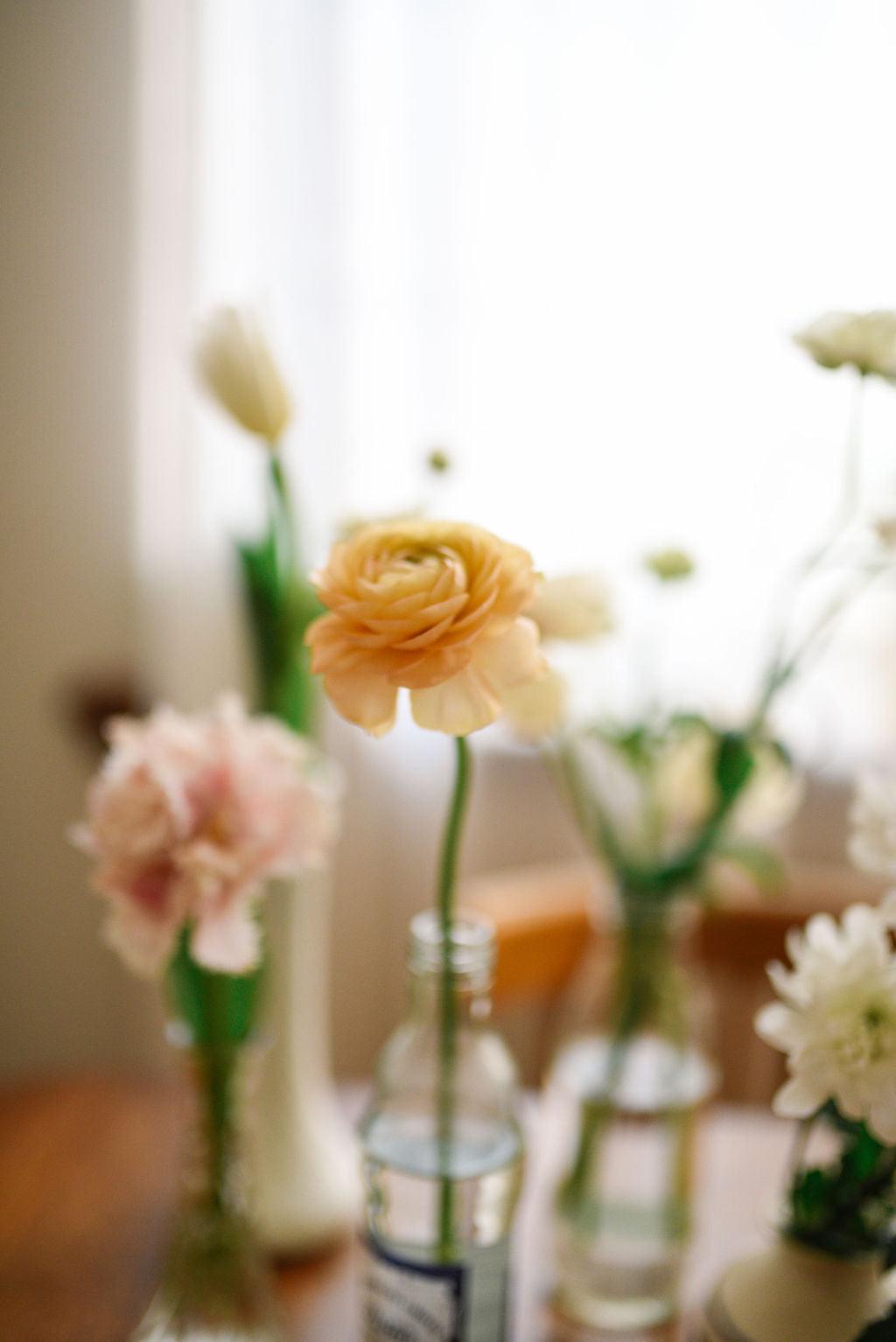 Trio vases soliflore - Oursin fleurs
